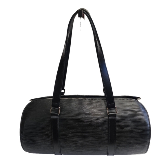 MI 1025 Authentic noir epi leather Louis Vuitton soufflot bag with pouch - Picture 4 of 12